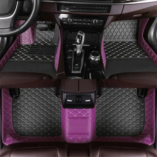Miniatura 25 de Alfombrillas de cuero personalizadas para la parte delantera y trasera y de la tercera fila para automóvil, se adapta a la mayoría de SUV, sedán