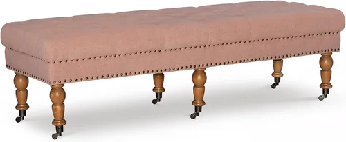 Miniatura 11 de Linon Isabelle - Banco de cama, 62 pulgadas, acabado espresso oscuro Natural