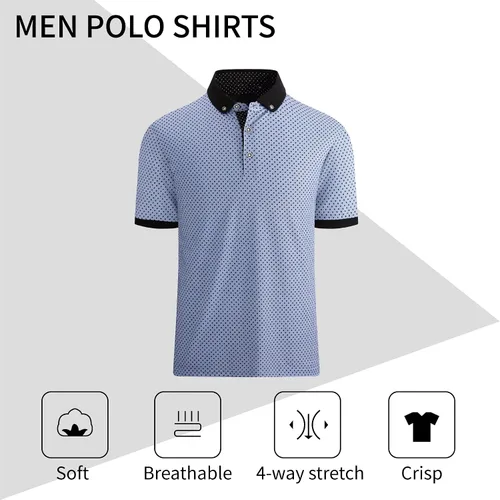 Miniatura 4 de PRIUMPH Mens Golf Polo ShirtsShort Sleeve Quick Dry Moisture Wicking Golf Polo Shirts for Men
