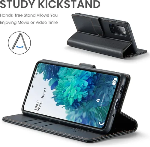Miniatura 4 de FLIPALM Funda tipo cartera para Samsung Galaxy S20 FE 5G, bloqueo RFID, tarjetero de crédito, de piel sintética, función atril, funda protectora a