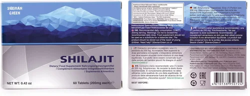 Miniatura 9 de Shilajit natural en tabletas, 2 paquetes de 60 tabletas (total 120 tabletas) etiqueta Golden Shilajit