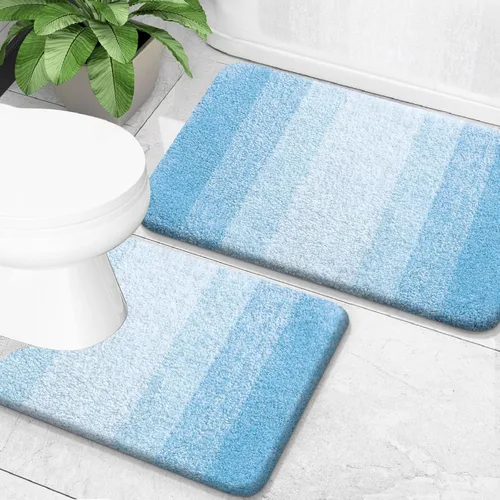Miniatura 87 de OLANLY Juego de 2 alfombras de baño de microfibra suave y absorbente, antideslizantes, se pueden lavar y secar a máquina, alfombras de baño peludas