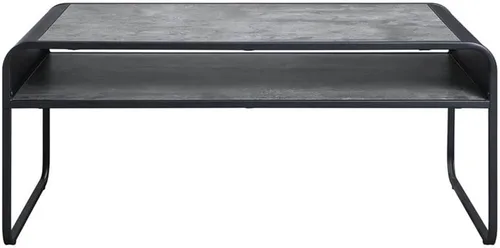 Miniatura 4 de Acme Muebles Mesa de centro rectangular con estante abierto, gris concreto y negro