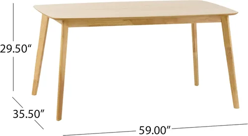 Miniatura 3 de Christopher Knight Home Mesa de comedor de madera Nyala, acabado de roble natural