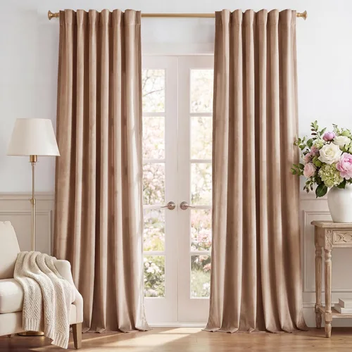 Miniatura 13 de StangH - Cortinas opacas de terciopelo con pestaña trasera, aislamiento térmico, para puerta corrediza, dormitorio, telón de fondo, estudio, teatro
