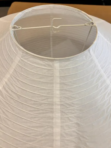 Miniatura 6 de Faroles de papel de techo grandes blancos (19.7 in, 19.69 pulgadas), lámparas de luces de papel de arroz, lámparas colgantes vintage