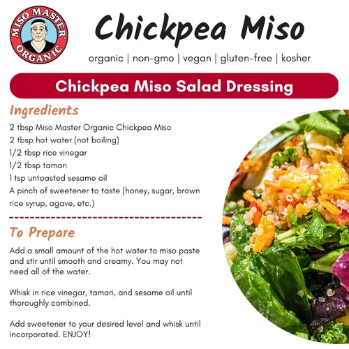 Miniatura 6 de Miso Master Miso orgánico de garbanzos, sin soja, sin gluten, orgánico, sin OMG, vegano, kosher, pasta de miso blanca vegana, tubo de 16 onzas