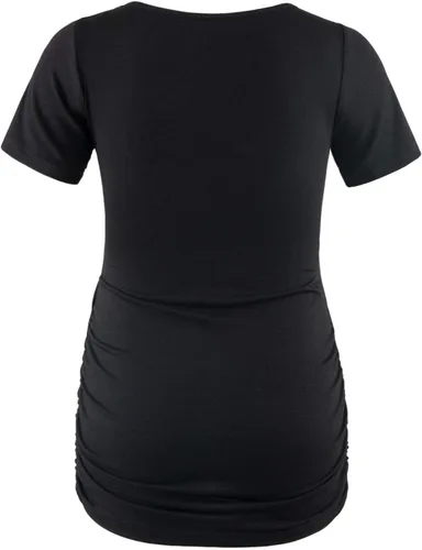 Miniatura 257 de GINKANA Blusas de maternidad de manga corta, diseño floral, fruncido, casual, para mamá, para embarazo