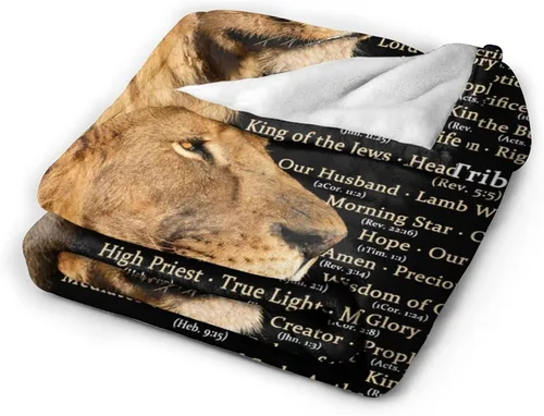 Miniatura 5 de Manta de regalo religioso con nombres de Cristo, manta cristiana, suave, ligera, acogedora y cálida para mujeres y hombres, regalo - 60 x 50 pulgadas
