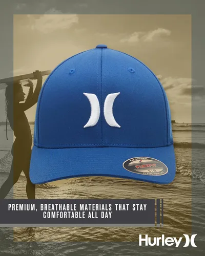 Miniatura 53 de Hurley Gorra de béisbol para hombre - Flexfit - Gorras de béisbol ajustadas para hombre (tamaños: S-XL)