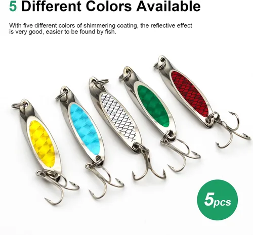 Miniatura 2 de Señuelo de cucharas de pesca, señuelos de trucha, señuelos de lubina, señuelos giratorios, cucharas de pesca, señuelos de pesca duros, anzuelos