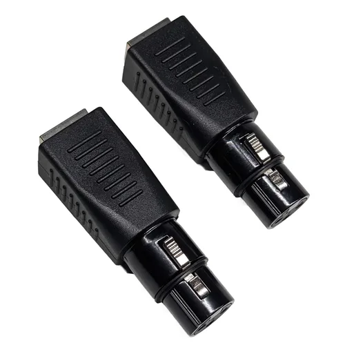 2 unids RJ45 a 3 pines XLR DMX conector RJ45 Ethernet a 3 pines XLR DMX hembra adaptador de cable de audio