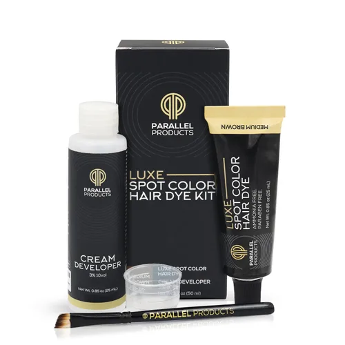Parallel Products - Color Luxe (marrón medio) - Tinte para el cabello crema - 0.8 fl oz - Tinte para colorear manchas profesional - Con revelador de