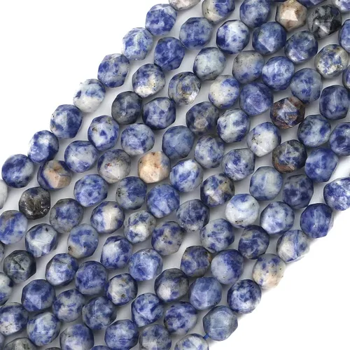Miniatura 9 de BEADIA Cuentas redondas de facetas de piedra natural de amazonita de 6 mm para hacer joyas, tira de 36 cm