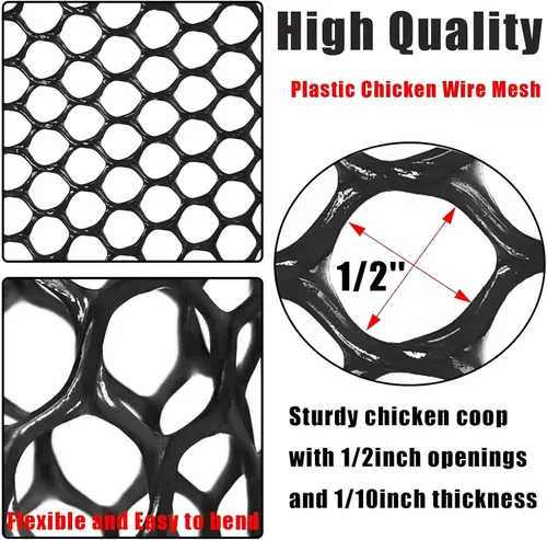 Miniatura 3 de Malla de alambre de plástico ABS mejorado de 15.7 pulgadas x 33 pies, valla de aves de corral, alambre de cercado hexagonal para jardinería, red