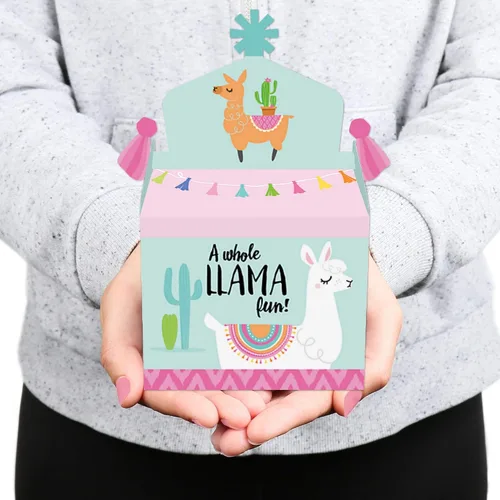 Miniatura 7 de Big Dot of Happiness Whole Llama Fun – Caja de regalo para fiestas – Fiesta de llamas, baby shower o fiesta de cumpleaños, cajas de golosinas
