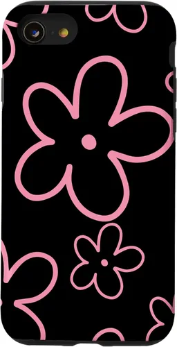 Miniatura 18 de Pink Black Flower Retro Modern Boho Floral Aesthetics Case for iPhone 17