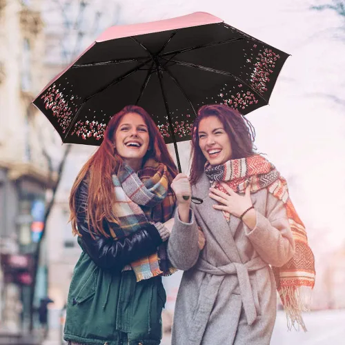 Miniatura 7 de Paraguas de lluvia plegable con apertura automática, para viajes, impermeable, para mujer, sombrilla automática.
