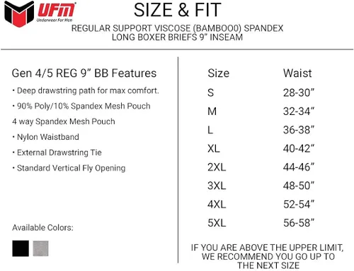Miniatura 4 de UFM 9.0in bambú Boxer breve soporte bolsa ropa interior atlética uso diario Gen4