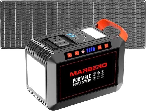Miniatura 14 de MARBERO Generador solar de 88.8 Wh con panel solar de 21 W incluido estación de energía portátil 80 W 110 V 120 W máximo para acampar al aire libre