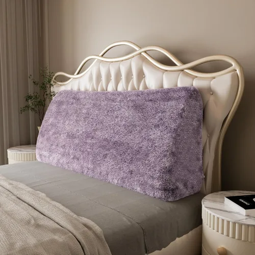 Miniatura 25 de Almohada de cabecera gruesa totalmente rellena individual XL, cabecero acolchado de dormitorio, soporte suave y firme, cojín grande triangular, Azul