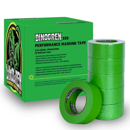 Miniatura 11 de LAUCO DINOGREN - Cinta adhesiva de alto rendimiento para pintura de automóvil, resistente al calor y al agua, verde multiusos (2 pulgadas (5 rollos)