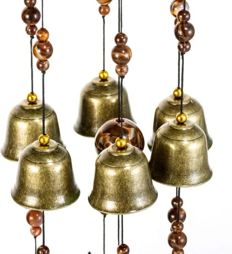 Miniatura 4 de Carillón de viento de pájaros y nido, 12 campanas de bronce Grace para jardín, patio, patio y decoración del hogar con gancho (NC06)