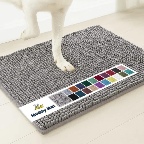 Miniatura 11 de Muddy Mat® Mostrado en la televisión - Tapete de microfibra súper absorbente para puerta de perro para patas fangosas, antideslizante y lavable