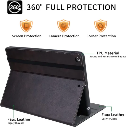 Miniatura 3 de HFcoupe Funda protectora de soporte multiángulo para iPad de 9ª, 8ª y 7ª generación (2021/2020/2019), funda protectora con soporte multiángulo