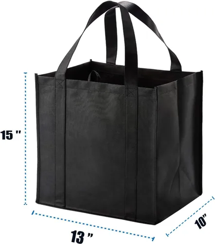 Miniatura 2 de NERUB Juego de 10 bolsas de comestibles reutilizables de servicio pesado, bolsas de compras, bolsas grandes para comestibles con fondo reforzado