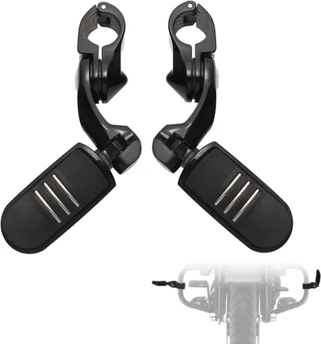 FOVPLUE Estriberas de carretera de 1.25 pulgadas, clavijas ajustables en ángulo corto con soportes para Harley Touring Street Glide Electra Glide