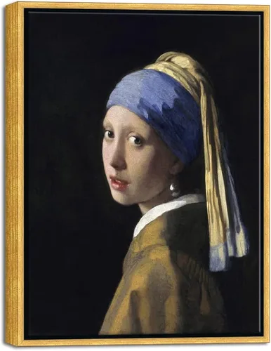 Miniatura 12 de Wieco Art Jan Vermeer - La niña con un pendiente de perlas de pintura al óleo de reproducción de pinturas al óleo, impresión en lienzo, impresiones