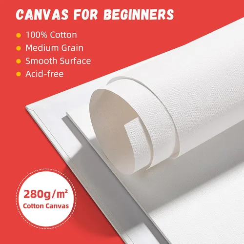 Miniatura 3 de Simetufy Paquete de 12 tableros de lienzo de 9 x 12 pulgadas para pintar paneles de lienzo, imprimados con gesso sin ácidos, 100% algodón