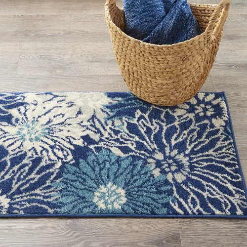 Miniatura 49 de Nourison Passion - Alfombra azul, de 6 pies, 7 pulgadas x 9 pies, 6 pulgadas, floral, campestre, fácil de limpiar, no desprende pelo