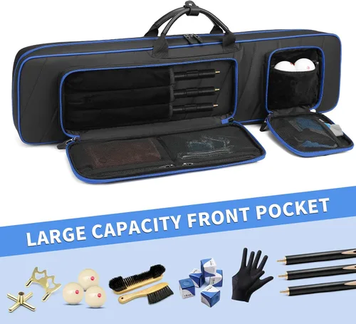 Miniatura 3 de BOSSTIN Estuche para taco de billar, 3 x 4 / 5 x 5 pulgadas, accesorios para taco de billar, funda acolchada suave 4 azul: 5 x 5