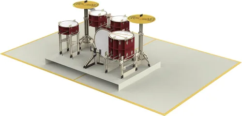 Miniatura 2 de PopLife Kit de batería 3D Pop Up Card – Tarjeta de cumpleaños de músico, fiesta de jubilación, día del padre, regalo de banda de rock, graduación