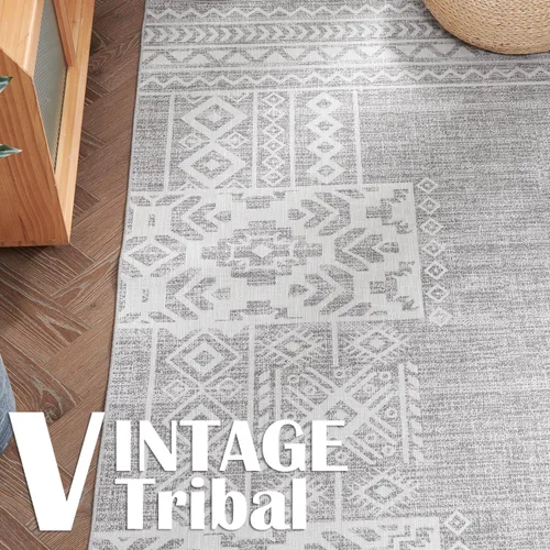 Miniatura 6 de jinchan Alfombra vintage de pasillo de 3 x 8 pies, ultrafina, lavable, bohemia, geométrica, antideslizante, no desprende pelusa, para dormitorio