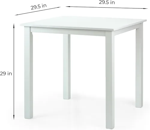 Miniatura 8 de Dining Kitchen Set of 3 Square Table and 2 Side Warm Chairs Classic Solid Wood in White Finish