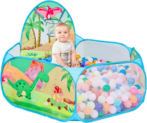Miniatura 10 de Piscina de pelotas para niños, tienda de campaña desplegable para niños, piscina de pelotas para niños pequeños, corralito de juegos con aro