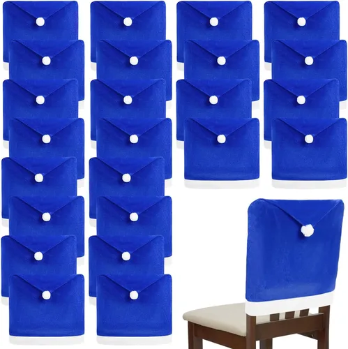 Miniatura 11 de Peryiter 24 piezas de decoraciones navideñas para sillas, fundas protectoras de terciopelo para sillas de comedor de Navidad, para cocina