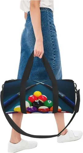 Miniatura 7 de CARRDKDK Bolsa cilíndrica de viaje de gran capacidad, bonita bolsa de deporte de gimnasio que puede sostener zapatos para mujeres y hombres, bolsa