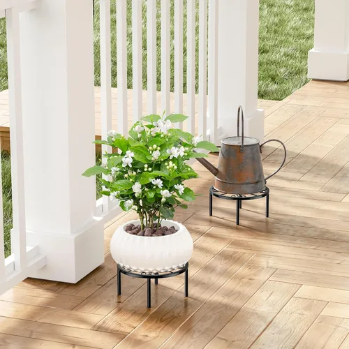 Miniatura 5 de Soporte para plantas de 7.9 pulgadas, 1 PIC, soporte para macetas de metal, para interiores, alto, 3.5 pulgadas, estante elevador de plantas