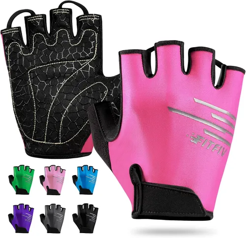 Guantes de ciclismo para hombres y mujeres, guantes de ciclismo de medio dedo, guantes de entrenamiento adecuados para deportes al aire libre,