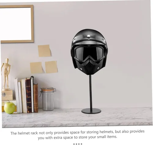 Miniatura 6 de INOOMP Estante de almacenamiento resistente para cascos, 1 unidad de montaje en pared, diseño elegante y práctico para la organización del hogar,