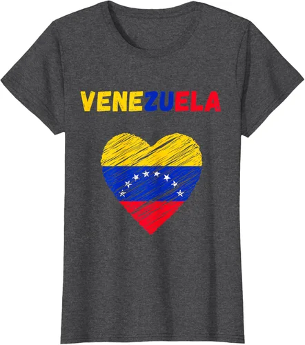 Miniatura 7 de Camiseta con la bandera venezolana con corazón de Venezuela, Negro