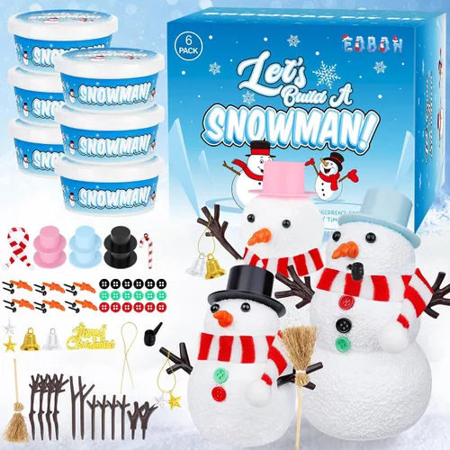 Miniatura 7 de Kit de Manualidades Navideñas de Muñeco de Nieve, Paquete de 3 Kit de Manualidades DIY de Muñeco de Nieve para Niños, Construye un Muñeco de Nieve