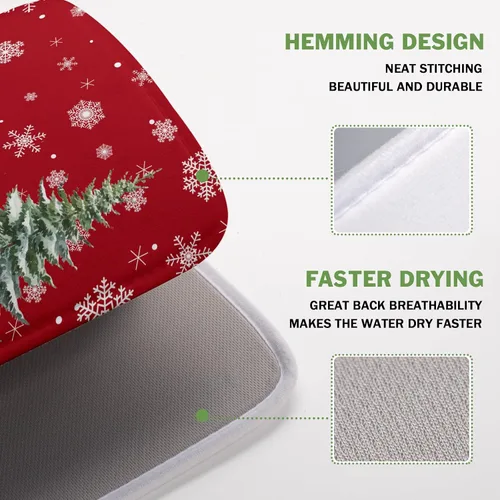 Miniatura 4 de Kawani Tapete de secado de platos de gnomo de Navidad para encimera de cocina, gnomos de Navidad, copos de nieve, almohadilla de secado de platos