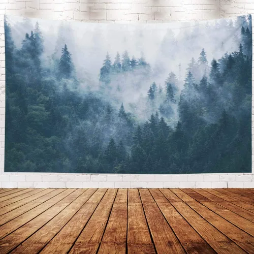 Miniatura 4 de EMMTEEY - Tapices decorativos para sala o dormitorio para el interior de la casa, impresos en 60” x 50” para paisaje con bosque de abeto