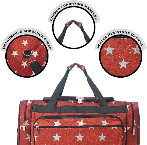 Miniatura 4 de NGIL Bolsa de lona de 23" pulgadas, Glitter Super Star-Rojo, Casual