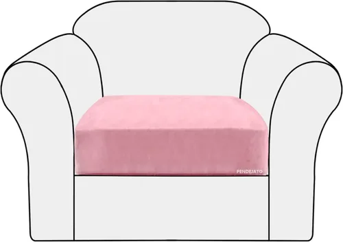 Miniatura 21 de Fundas elásticas de cojín para sofá, fundas de cojín de terciopelo suave, fundas de cojín para la espalda, protector de muebles con parte inferior